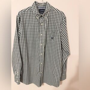 Chaps Black and White Checkered Men's Shirt